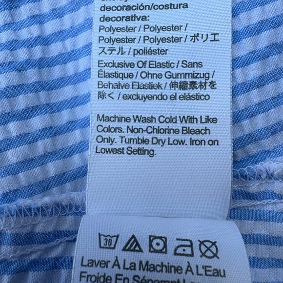 Crewcuts J. Crew Seersucker Dress Girls 10 Blue Striped Smocked Preppy Coastal - Picture 8 of 10